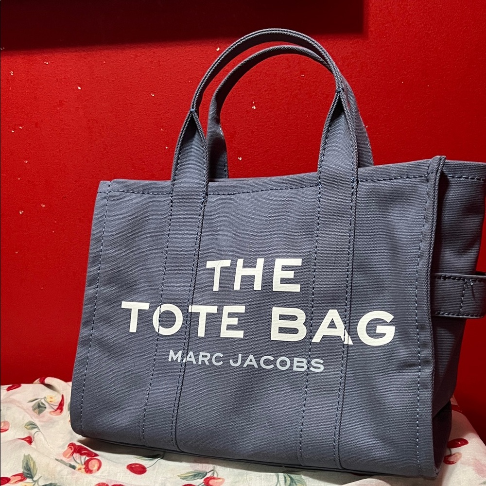 Marc Jacobs Blue shadow Tote with White Lettering
